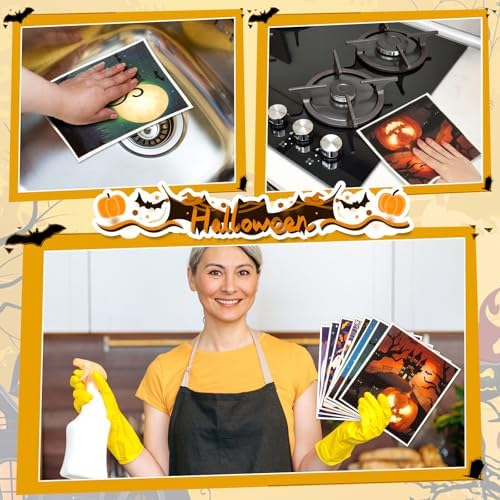 Lucomb 8 Pack Halloween Swedish Dishcloths Reusable, Kitchen Sponges Soft - Image 7
