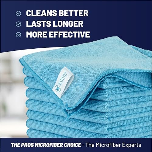 MW Pro Microfiber Cleaning Cloth | Blue | 12 Pack | 16” x 16” | All Purpose - Image 2