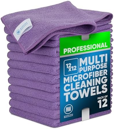 MW PRO Microfiber Cleaning Cloths Purple by MicrofiberWholesale