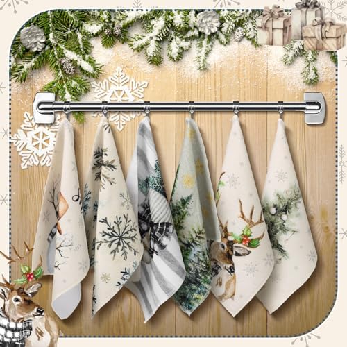 Mindsoft 36 Pcs Christmas Reusable Paper Towels Rolls Washable Bulk Winter - Image 5
