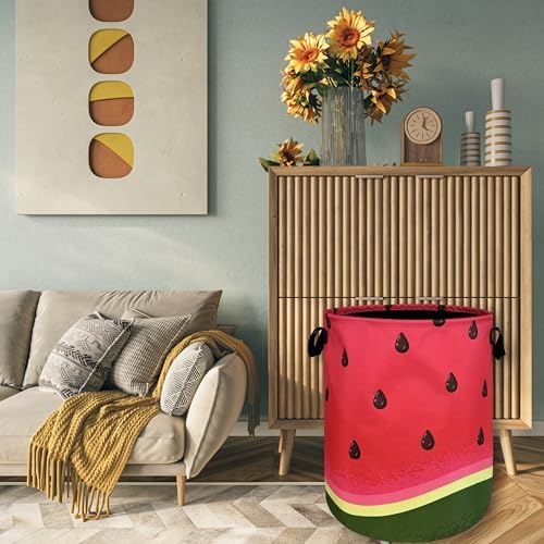 Watermelon Laundry Basket Oxford Cloth Foldable Hamper 18.9x16.5Inch - Image 7