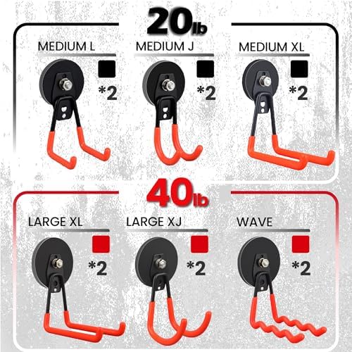 ULIBERMAGNET Heavy Duty Magnetic Garage Hooks, 12 Pack Strong Large Magnet Hooks - Image 2