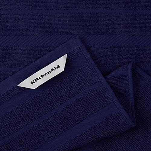 KitchenAid Albany Kitchen Towel 4-Pack Set, Cobalt Blue/White - Image 3