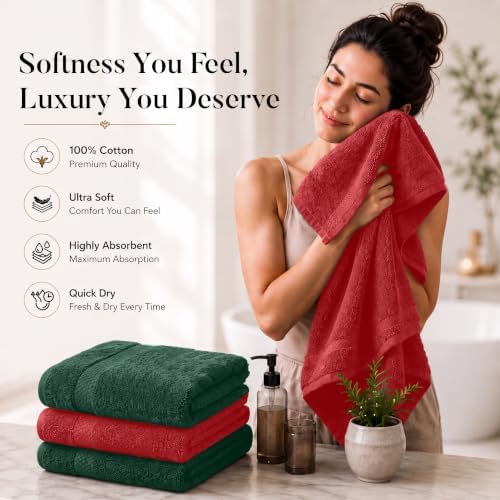 DAN RIVER 600 GSM Cotton Large Bath Towels Set of 4, 27 x 54 Inches - Image 6