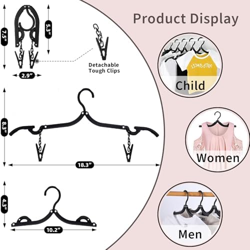 12pcs Black Travel Hangers - Image 2