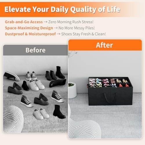 Aokeyee 2 Pack Shoe Organizer for Closet, Large Shoe Storage Box - Image 5