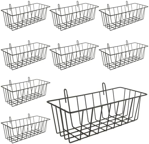 10 PCS Wire Baskets Wall Grid Panel Hanging Wire Basket Hanging Wall Baskets No by Oungy