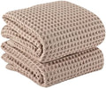 PÜSKÜL Natural 100% Turkish Cotton Waffle Bath Towels Set of 2, Extra-Large by P%C3%BCsk%C3%BClTextile