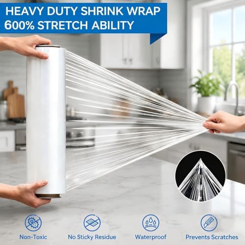 17" x 1500FT Stretch Film Shrink Wrap Roll - Image 4
