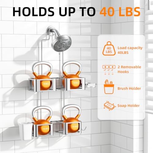 Shower Caddy Haging for Handheld Showerhead, Over Head Shower Caddy - Image 4