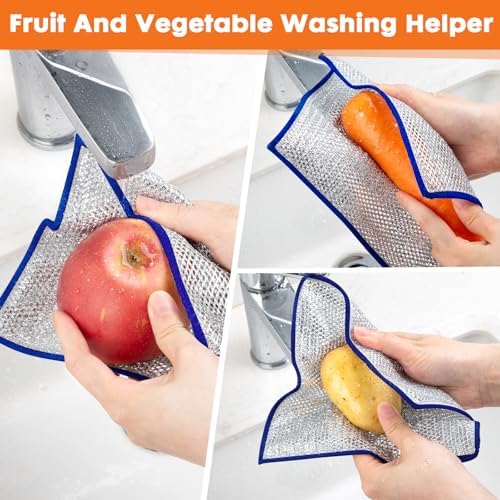COBETE Non Scratch Wire Dishcloth, Double-Layer Wire Dishwashing Rags - Image 5