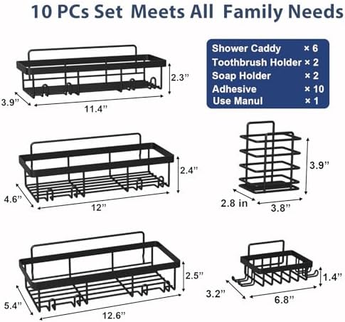 Liuoud 10 Pack Shower Caddy for Inside shower - Image 4