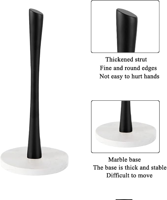 Black Paper Towel Holder Countertop, Marble Paper Towel Holder Used - Image 3
