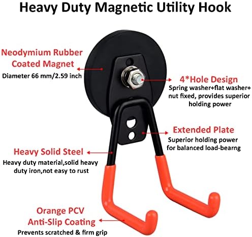 ULIBERMAGNET Heavy Duty Magnetic Garage Hooks, Strong Large Magnet Hooks - Image 6