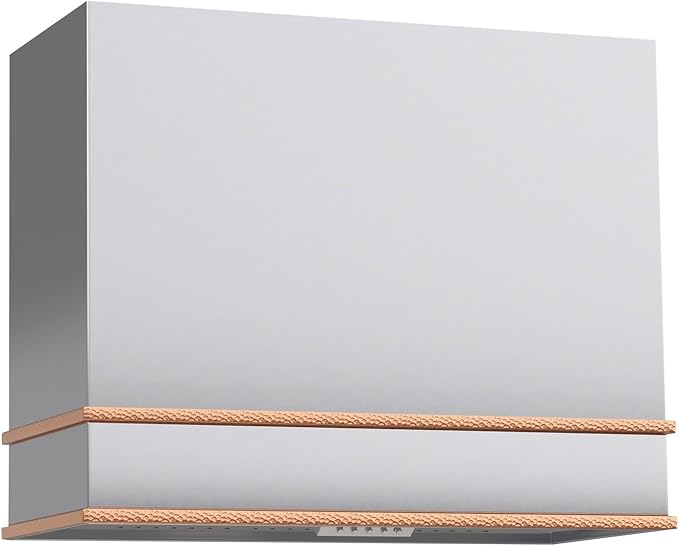 Akicon Range Hood 36 Inch, Stainless Steel Ducted Kitchen Hood with Powerful Motor, Wall Mount Modern Box, 36W X 30H X 14D Inch, AK-HS36HA-BSC (Brushed Stainless with Copper)