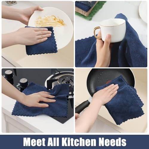 Homaxy Super Soft 12 Pack Kitchen Towels and Dishcloths Set - Image 5