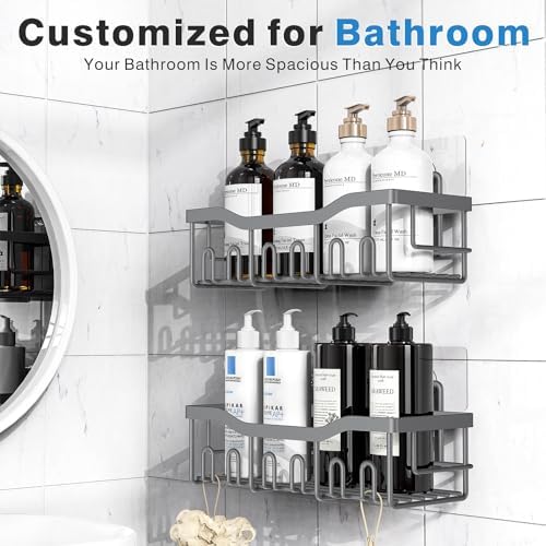 EUDELE Shower Caddy 2 Pack, Adhesive Shower Organizer - Image 2