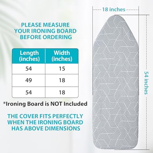 Seiritex Extra Wide Ironing Board Cover and Pad 18 x 54 inch Heat Reflective - Image 6