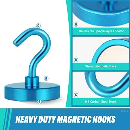 Neosmuk Magnetic Hooks for Cruise Cabins, 130lb Heavy Duty, 4 Pack - Image 5