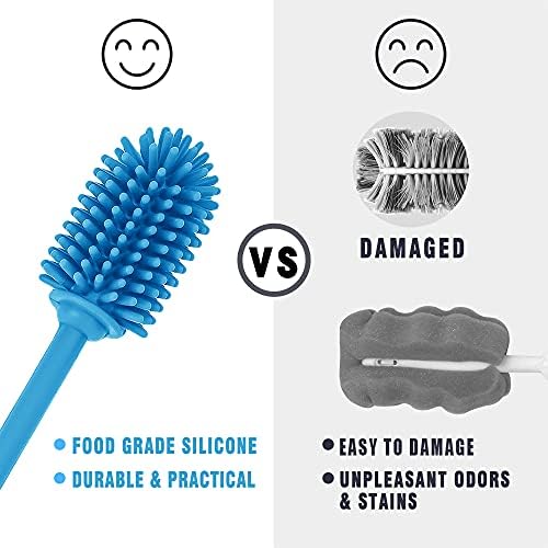 Silicone Bottle Brush with Long Handle, 12.5" Bottle Cleaning Brush - Image 3