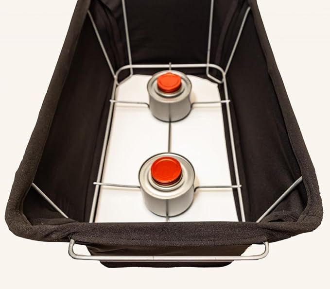 Chafer Wind Guard 4 Pack - Decorative Chafing Dish Wind Guard - Flame Retardant Polyester Buffet Food Warmer Sterno Covers - Washable Reusable for Weddings, Events, Parties - Catering Supplies - Black
