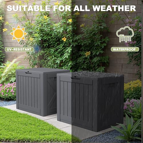 Greesum 40 Gallon Outdoor Deck Box, Resin Storage - Image 6