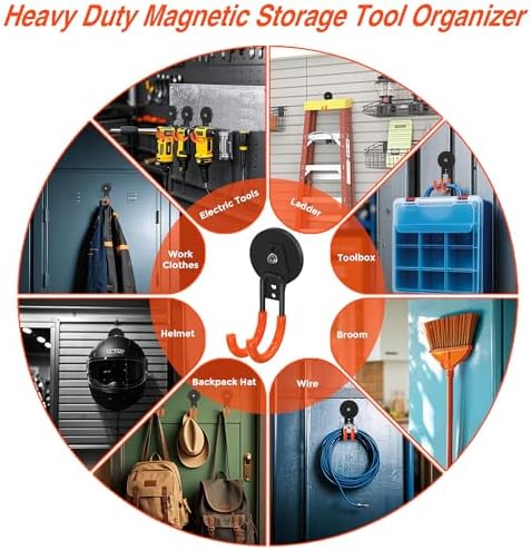 3 PCS Magnetic Garage Storage Hooks, Strong Magnetic Hooks Heavy Duty, Large - Image 4