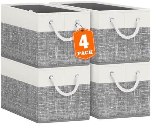 Fab totes Storage Bins 4-Pack, Foldable Storage Baskets by Fabtotes