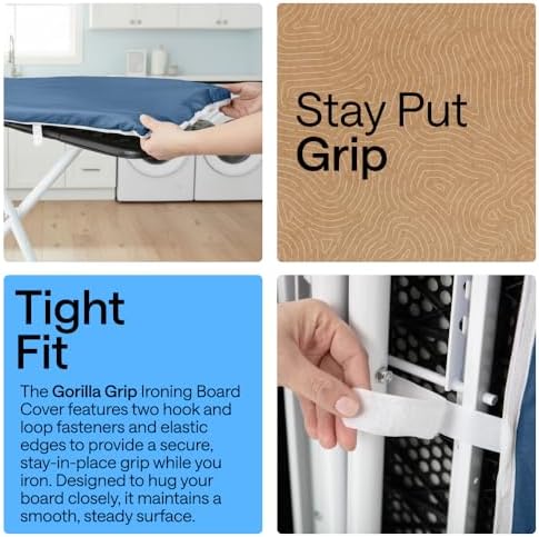 GORILLA GRIP Padded Ironing Board Cover, 15x54 Navy - Image 3