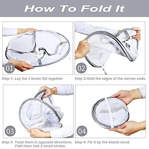 Looca 3-Tier Folded Mesh Clothes Hanging Dryer Sweater Drying Rack 30.3" L * - Image 4