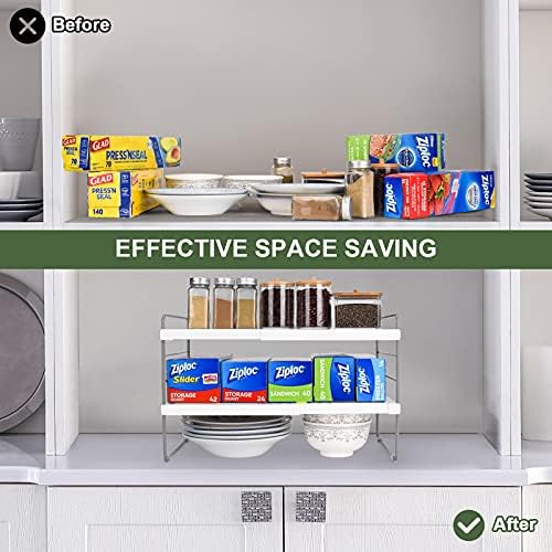 2 Pack Expandable Kitchen Wrap Organizer Rack, Height & Width Adjustable - Image 3