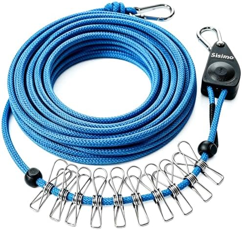 40FT Retractable Clothesline Outdoor 1/4" Polyester Coated Steel Core Rope by Unknown