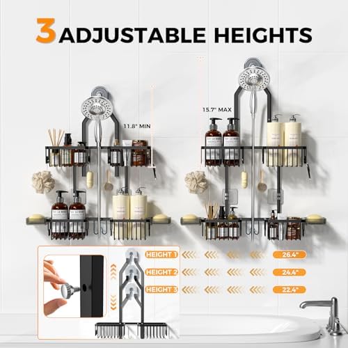 Adjustable Aluminum Shower Caddy Hanging - Image 2