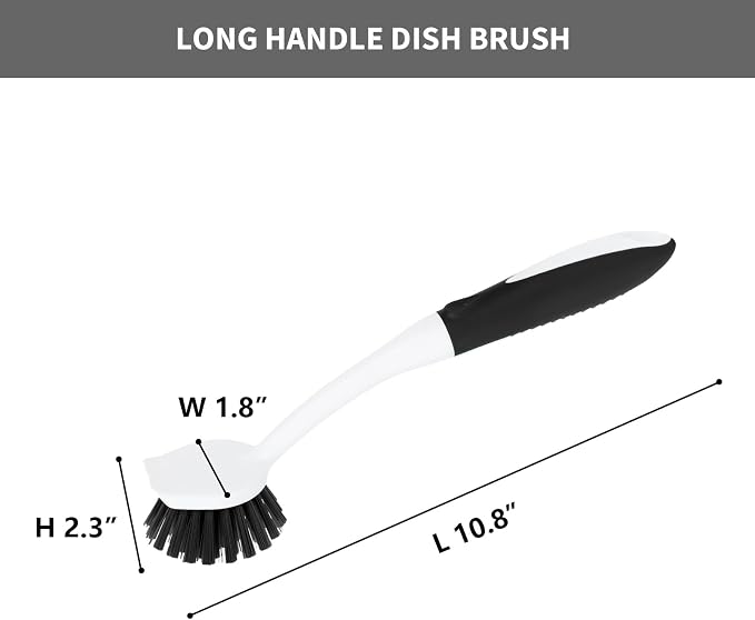Dish Brush with Handle, 2 Pack Scrub Brushes - Image 7