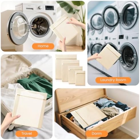 ABRRLO 4Pcs Large Cotton Mesh Laundry Bags - Image 7
