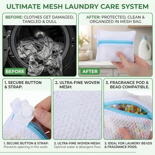 10Pcs Laundry Pod Anti-Sticking Bag, Small Mesh Laundry Bags - Image 5