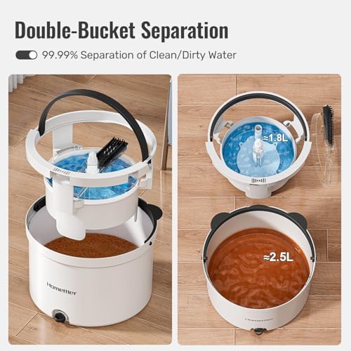 HoMettler Mop and Bucket Set, Spin Mop and Detachable Inner Mop Bucket - Image 4