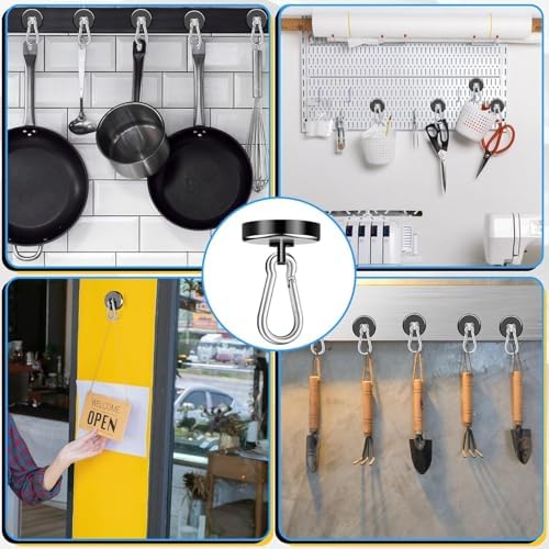 Magnetic Hooks Heavy Duty 150Lbs, 12 Pack Black Super Strong Hooks - Image 6