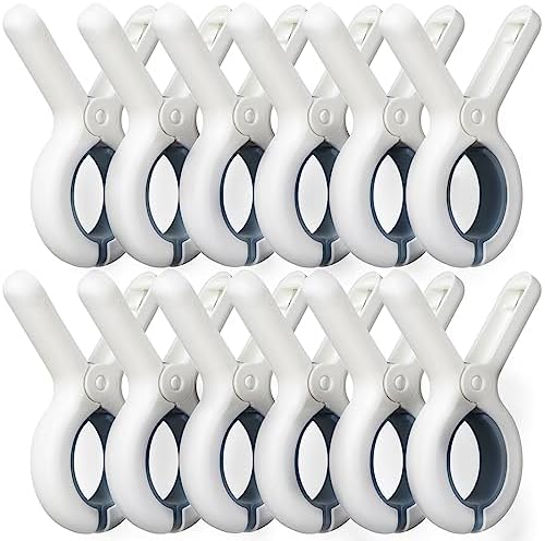 12 Pack Beach Towel Clips with Strong Anti-Rust Springs, Heavy Duty Towel Clips by Sunkaioo