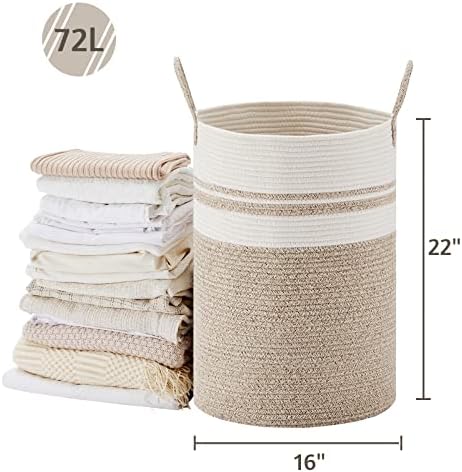 VIPOSCO 72L Tall Woven Laundry Basket Hamper - Image 5