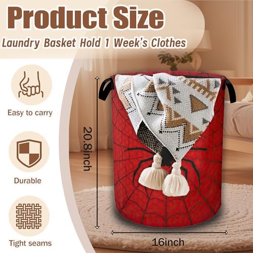 Red Spider Web Laundry Baskets, Laundry Hamper, Storage Basket - Image 2