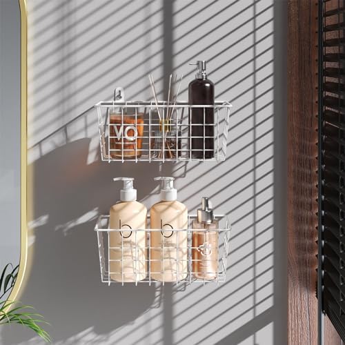 MaraFansie Hanging Wire Baskets Kitchen Storage Basket Adhesive and Screws - Image 3