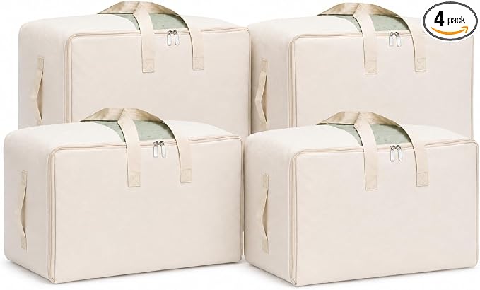 DoYiKe Soft Canvas Storage Bag for Bedding, Pillows | Cotton Linen Clothes by DoYiKe