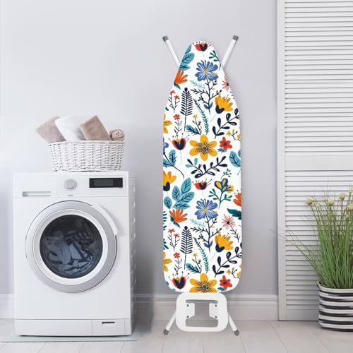 Hand Draw Flower Field Ironing Board Cover-15x 54 Elastic Edges, Cartoon Wild - Image 3
