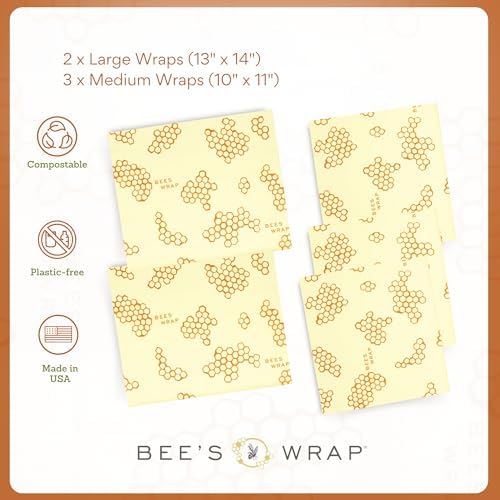 Bee's Wrap Beeswax Food Wraps, 5 Pack Assorted - Image 4