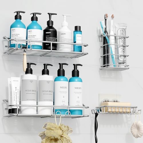 Nieifi Shower Caddy Adhesive, Shower Shelves, Shampoo Holder - Image 2