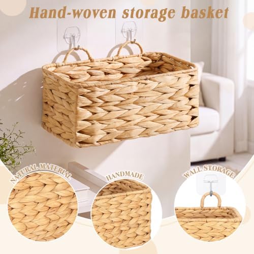 3 Pcs Wall Hanging Baskets, Water Hyacinth - Image 3
