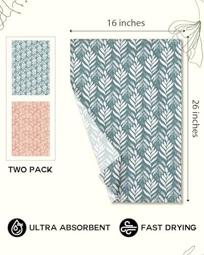 Miss Adola 2 Pack 150GSM Flour Sack Kitchen Towels, Botanical Flower - Image 5