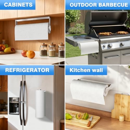 Paper Towel Holder Under Cabinet, Wall Mount, Stainless Steel - Image 4