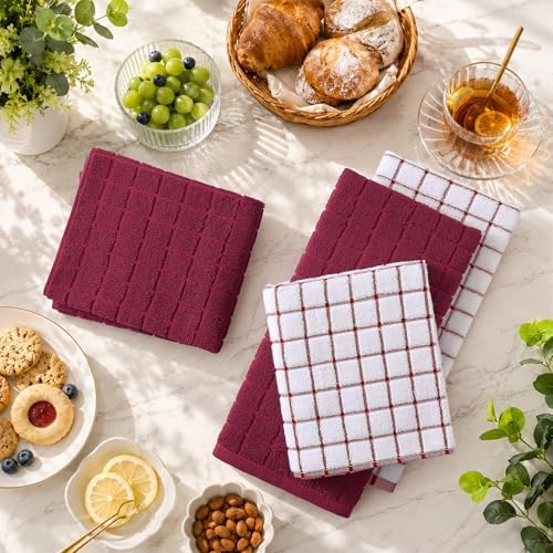 Kitinjoy Premium Kitchen Towels, Large 100% Cotton Terry 390 GSM Kitchen Hand - Image 5